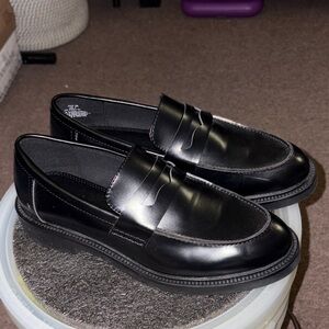H&M Black Leather Loafers for Women